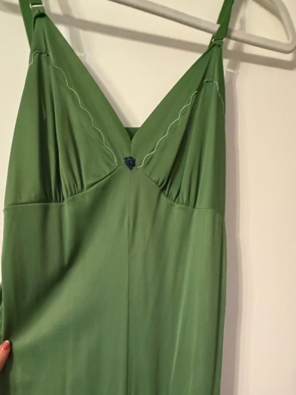 Green Women's Slip Dress - Elegant V-Neck Sleepwear